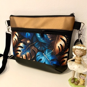 Különleges levél mintás crossbody, Táska & Tok, Kézitáska & válltáska, Vállon átvethető táska, Varrás, Bőrművesség, MESKA