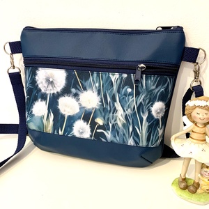 Csodaszép pitypangos crossbody, Táska & Tok, Kézitáska & válltáska, Vállon átvethető táska, Varrás, Bőrművesség, MESKA