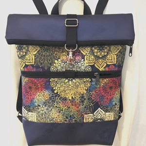 Mandala mintás Roll Top Vízálló Hátizsák/Hátitáska , Táska & Tok, Hátizsák, Roll top hátizsák, Varrás, Bőrművesség, MESKA