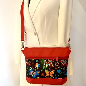 Vidám lepke-virág mintás crossbody / válltáska/ keresztpántos táska/ oldaltáska - táska & tok - kézitáska & válltáska - vállon átvethető táska - Meska.hu