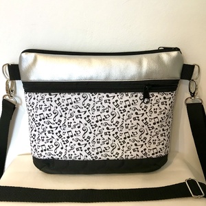 Készleten! Hangjegy mintás crossbody - táska & tok - kézitáska & válltáska - vállon átvethető táska - Meska.hu