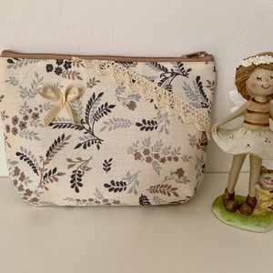 Készleten! Apró levél mintás neszesszer,  pipere tároló, textil  tároló, Táska & Tok, Neszesszer, Varrás, MESKA