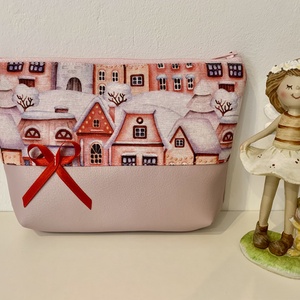 Készleten! Havas háztetők, neszesszer, textil tároló, irattartó, pipere tároló - Meska.hu
