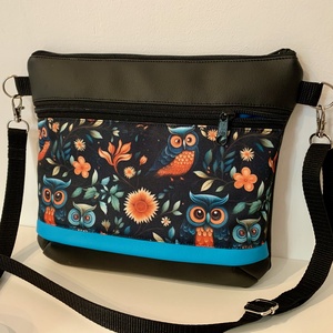 Készleten! Crossbody-Cuki baglyok-válltáska-keresztpántos táska-oldaltáska, Táska & Tok, Kézitáska & válltáska, Vállon átvethető táska, Varrás, Bőrművesség, MESKA