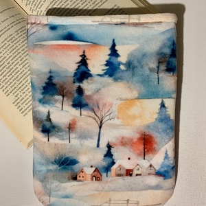  Készleten! Könyvtok - Téli táj mintás ebook tok, tablet tok, Könyv & Zene, Könyvtok, Varrás, MESKA