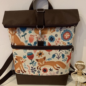Készleten! Roll Top-Mesebeli róka mintás-Vízálló-Hátizsák-Hátitáska  - táska & tok - hátizsák - roll top hátizsák - Meska.hu