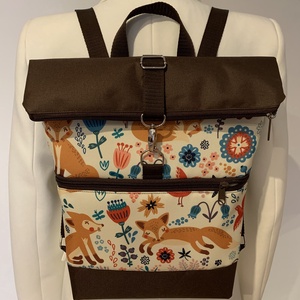 Készleten! Roll Top-Mesebeli róka mintás-Vízálló-Hátizsák-Hátitáska  - táska & tok - hátizsák - roll top hátizsák - Meska.hu