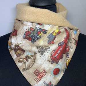 Készleten! Gőzmozdonyos-autós fiú meleg sál, gyerek sál, körsál, Ruha & Divat, Sál, Sapka, Kendő, Sál, Varrás, MESKA