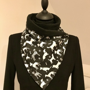  Sál, körsál kutya mintás, Ruha & Divat, Sál, Sapka, Kendő, Sál, Varrás, MESKA