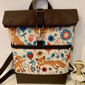 Rolltop-Mesebeli róka mintás-Vízálló-Hátizsák-Hátitáska , Táska & Tok, Hátizsák, Roll top hátizsák, Varrás, MESKA