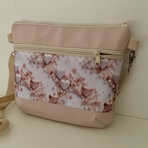  Crossbody Szépséges szív mintás, válltáska/keresztpántos táska/ oldaltáska, Rózsaszín-Párizs - táska & tok - kézitáska & válltáska - válltáska - Meska.hu