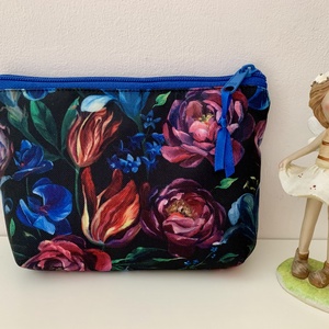 Tulipán, boglárka virág mintás neszesszer, irattartó, pipere tároló, textil tároló - táska & tok - neszesszer - Meska.hu