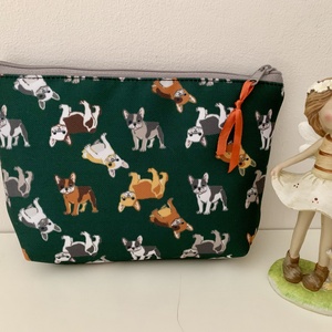 Bulldog kutyás neszesszer, irattartó, pipere tároló, textil tároló - Meska.hu