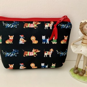 Tacskó kutyás neszesszer, irattartó, pipere tároló, textil tároló - Meska.hu