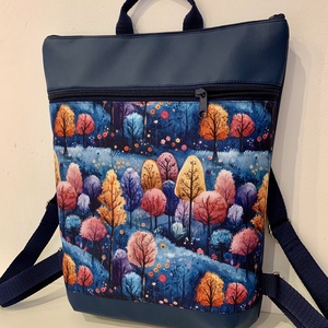  Hátizsák- Színes fák mintás-Hátitáska-Vízálló, Táska & Tok, Hátizsák, Hátizsák, Varrás, Bőrművesség, MESKA
