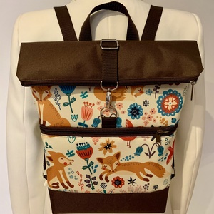 Rolltop-Mesebeli róka mintás-Vízálló-Hátizsák-Hátitáska  - táska & tok - hátizsák - roll top hátizsák - Meska.hu