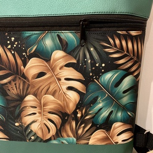 Rolltop Zöld-levél mintás Vízálló-Hátizsák-Hátitáska-Laptop hátizsák - Meska.hu