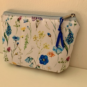 Kék-virág mintás neszesszer, Irattartó, Pipere tároló, Textil tároló, Táska & Tok, Neszesszer, Bőrművesség, Varrás, MESKA