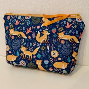 Róka mintás neszesszer, Irattartó, Pipere tároló, Textil tároló, Táska & Tok, Neszesszer, Bőrművesség, Varrás, MESKA