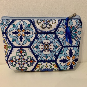  Kék Portugál csempe mintás neszesszer, irattartó, pipere tároló, textil tároló - táska & tok - neszesszer - Meska.hu