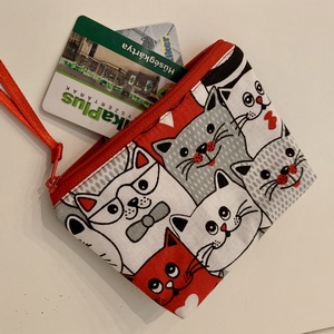 Macska mintás kártyatartó, Neszesszer, Irattartó, Pipere tároló, Textil tároló - táska & tok - pénztárca & más tok - kártyatartó & irattartó - Meska.hu