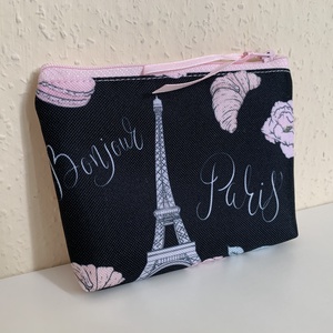 Párizs mintás kártyatartó, neszesszer, irattartó, pipere tároló, textil tároló - Meska.hu