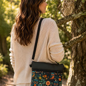 Vállon átvethető női táska-crossbody-Cuki baglyok mintás - táska & tok - kézitáska & válltáska - vállon átvethető táska - Meska.hu