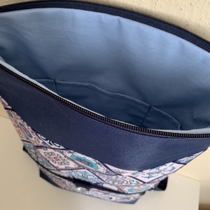 Rolltop Portugál csempe mintás-Vízálló-Hátizsák-Hátitáska  - táska & tok - hátizsák - roll top hátizsák - Meska.hu