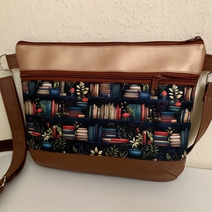 Vállon átvethető táska-cross body-Könyv mintás  - Meska.hu