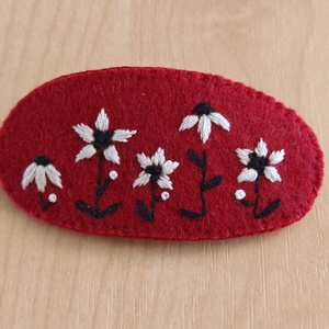 Bordó virágos hajcsat - ruha & divat - hajdísz & hajcsat - hajcsat & hajtű - Meska.hu