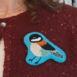 Cinege madár kitűző - ékszer - kitűző és bross - Meska.hu