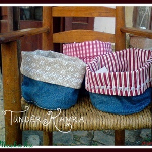 Farmer kaspó, motyó tartó,  holmi rendező, virágtartó, textil kosár -  - Meska.hu