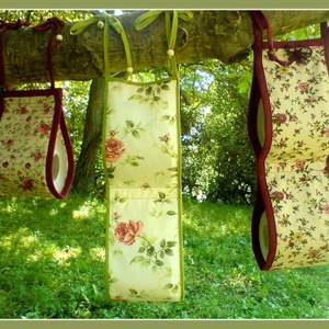 Wc-papír tároló, fali textil tartó, romantikus színben -  - Meska.hu