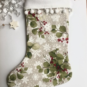 piros bogyós mintájú Mikulás zokni  - Meska.hu