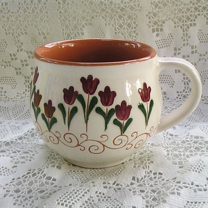 bögre bordó tulipános -  - Meska.hu
