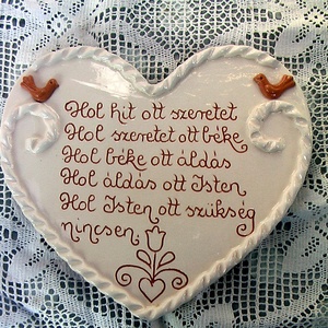 szív alakú falidísz, Házi áldás - Meska.hu