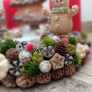 Mézi karácsonya- 29 cm-es adventi koszrú - karácsony - adventi díszek - adventi koszorú - Meska.hu