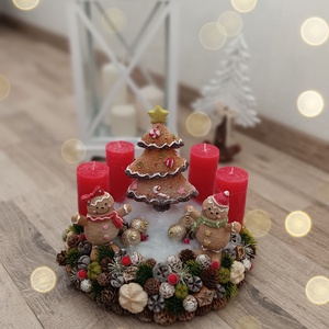 Mézi karácsonya- 29 cm-es adventi koszrú - karácsony - adventi díszek - adventi koszorú - Meska.hu