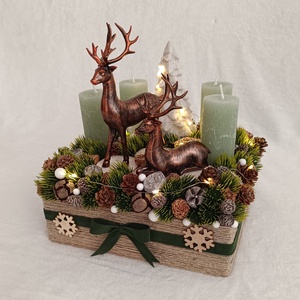 Adventi asztaldísz bronz színű szarvasokkal, led világítással - karácsony - adventi díszek - adventi asztaldísz - Meska.hu Adventi asztaldísz bronz színű szarvasokkal, led világítással - karácsony - adventi díszek - adventi asztaldísz - Meska.hu