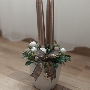 Adventi asztaldísz, Karácsony, Adventi díszek, Adventi asztaldísz, Virágkötés, MESKA