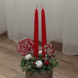 Adventi asztaldísz, Karácsony, Adventi díszek, Adventi asztaldísz, Virágkötés, MESKA