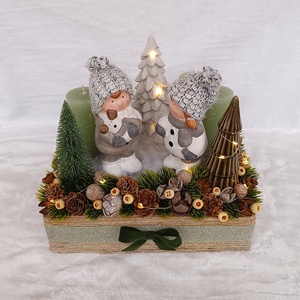 Adventi asztaldísz led világítással - karácsony - adventi díszek - adventi asztaldísz - Meska.hu