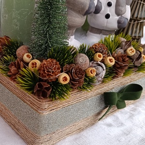 Adventi asztaldísz led világítással - karácsony - adventi díszek - adventi asztaldísz - Meska.hu