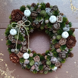 Karácsonyi kopogtató led világítással - karácsony - adventi díszek - adventi ajtódísz - Meska.hu