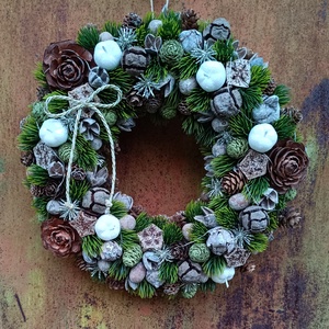 Karácsonyi kopogtató led világítással - karácsony - adventi díszek - adventi ajtódísz - Meska.hu