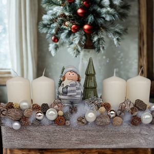 Adventi asztaldísz, Karácsony, Adventi díszek, Adventi asztaldísz, Virágkötés, MESKA