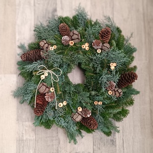 Karácsonyi kopogtó , Karácsony, Adventi díszek, Adventi ajtódísz, Virágkötés, MESKA