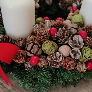 Adventi koszorú fehér színű gyertyákkal - karácsony - adventi díszek - adventi koszorú - Meska.hu