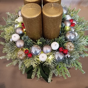 Adventi asztaldísz led világítással  - karácsony - adventi díszek - adventi asztaldísz - Meska.hu