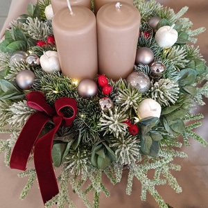 Adventi asztaldísz led világítással  - karácsony - adventi díszek - adventi asztaldísz - Meska.hu